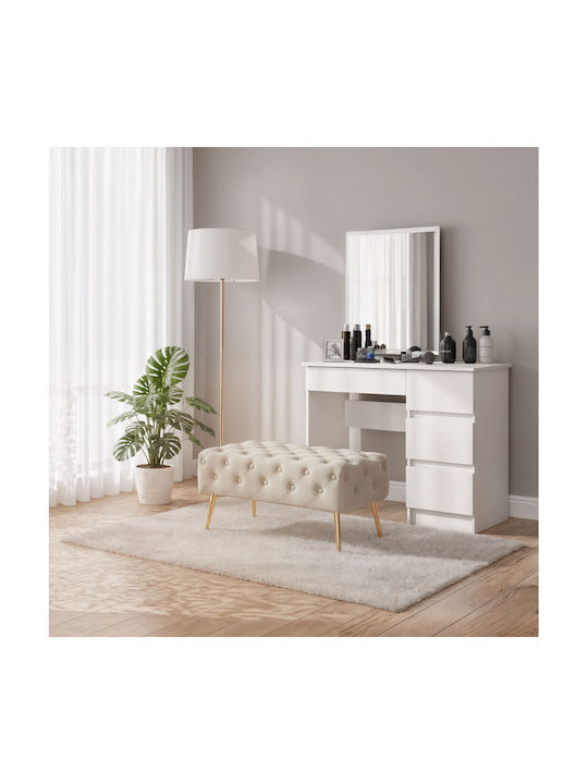 Samt Hocker Für Das Wohnzimmer Beige 80x42x41cm