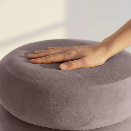 Living Room Stool With Storage Space Upholstered In Velvet Powder Pink