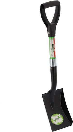 Lopată Mică Dreaptă Lamă Mâner Fibra de Sticlă Cap Metalic 67 Cm Mâner D Verde Negru
