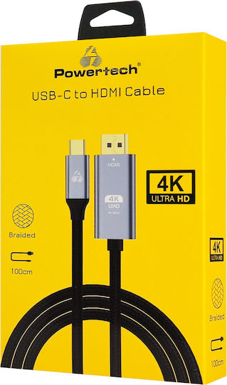 Powertech USB 2.0 Kabel USB Typ-C Stecker männlich - HDMI Stecker männlich Schwarz 1m