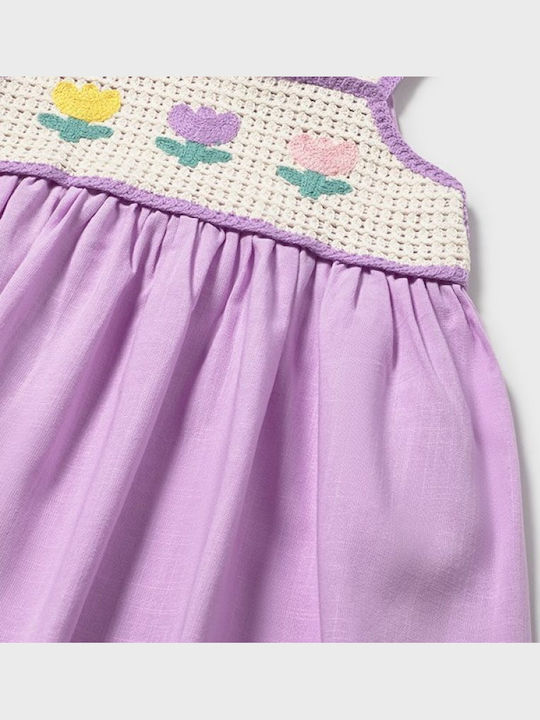 Girls Dress Sleeveless Knitted Lilac