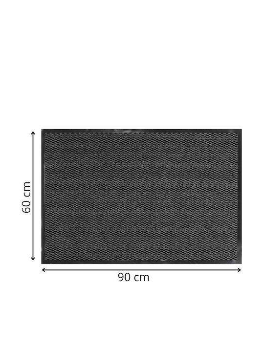 Non-Slip Black Doormat 90x60cm Thickness 4mm