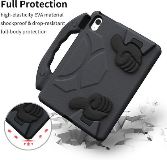 Kidsafe Shockproof Thumb Kickstand Back Cover Ανθεκτική για Παιδιά Μαύρη (Ipad Air 11 (2025 / 2024) Ipad Air 10.9 (2022))