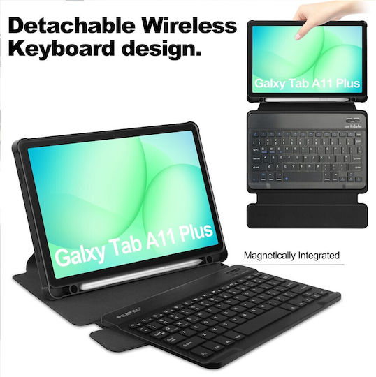 Hybrid Flip Cover Rotating with Keyboard Black (Samsung Galaxy Tab A11 Plus)