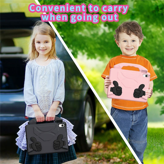 Kidsafe Shockproof Thumb Kickstand Back Cover Ανθεκτική για Παιδιά Μαύρη (Ipad Air 11 (2025 / 2024) Ipad Air 10.9 (2022))