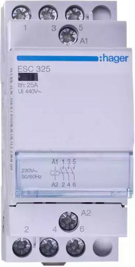 Hager Phase Relays Strom 25A Triple Pole with Voltage 230V