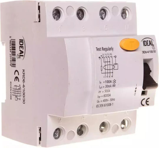Ideal Phase Relays Leckage der Erde 100A Quadruple Pole with Voltage 400V