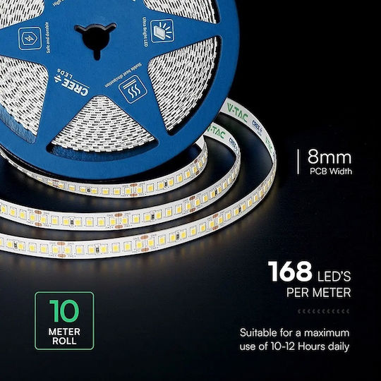 V-TAC LED Лента 24V Топло Бяло Светлина 10m Тип SMD2835