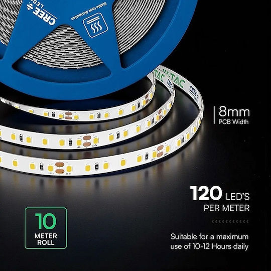 V-TAC LED Strip 24V Natural White Light 10m SMD2835 Type
