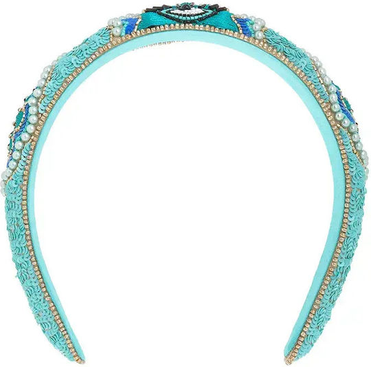 Hair Headband Turquoise Evil Eye Design