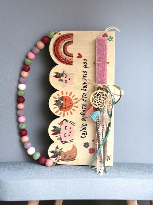Osterkerze Rund Beduftet Handgefertigt mit Box Boho Rosa Verschiedene Designs