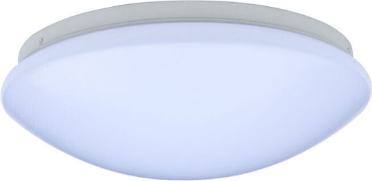 Eco Light Πλαφονιέρα Οροφής 12εκ. Λευκή με Ενσωματωμένο LED