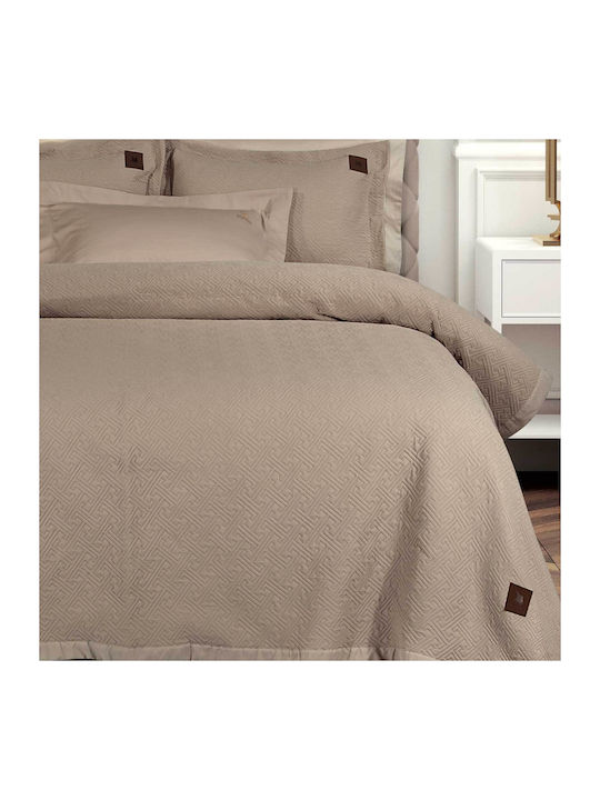 Greenwich Polo Club Essential Κουβερλί Υπέρδιπλο Microsatin Taupe 240x250cm