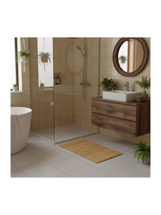Rutschfestes Badematte Hölzernes Natural Brown 50x80cm