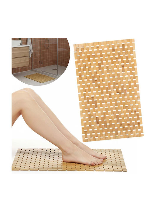 Rutschfestes Badematte Hölzernes Natural Brown 50x80cm