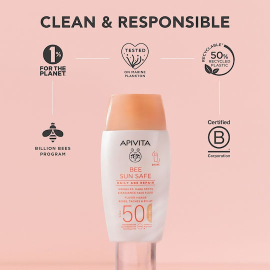 Apivita Bee Sun Safe Daily Age Repair Cremă Antisolară de Față SPF50 cu Pigment 50ml