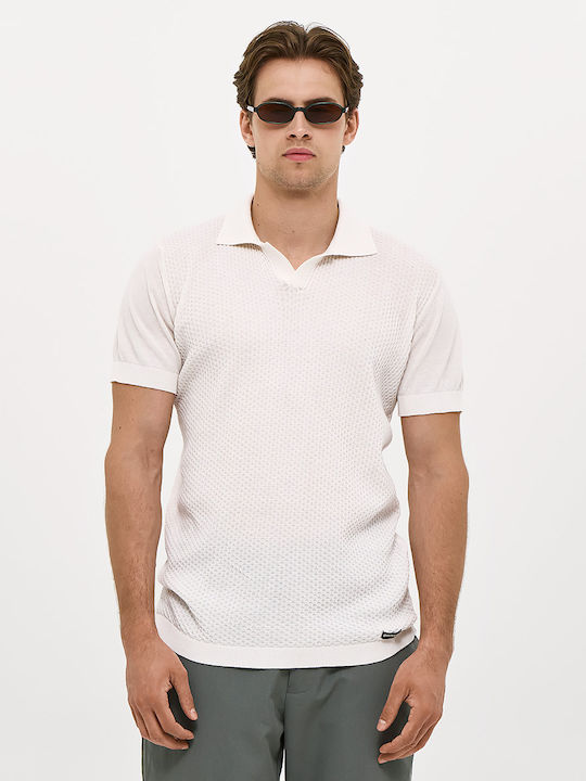 Polo Herrenbluse Kurzarm Beige