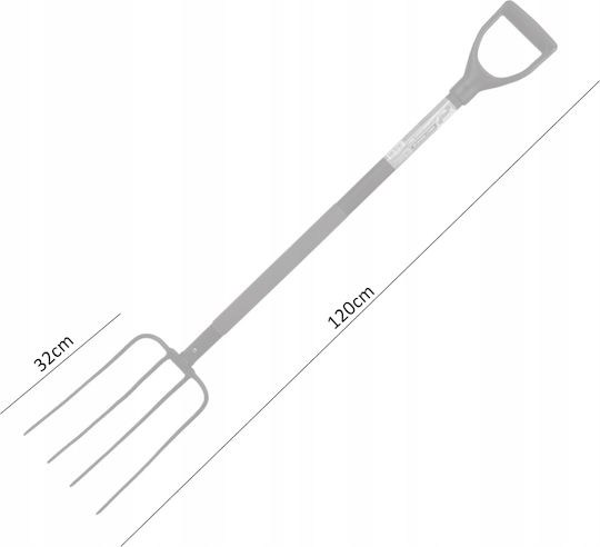 Furcă De Grădină Din Oțel Cu Mâner D 120 Cm Neagră