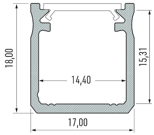 Weißes Aluminiumprofil Typ Y 1m + Milchige Linse