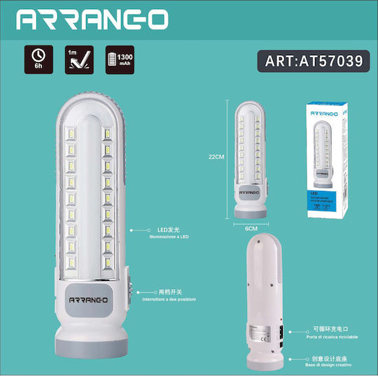 Arrango Reîncărcabil LED Lumină de siguranță cu Alimentare cu baterie 1buc