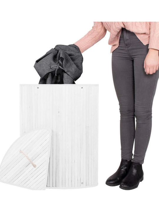 Sersimo Wäschekorb Bamboo 60lt mit Deckel 55x35x60cm Weiß Sersimo Wäschekorb Bamboo 60lt mit Deckel 55x35x60cm Weiß