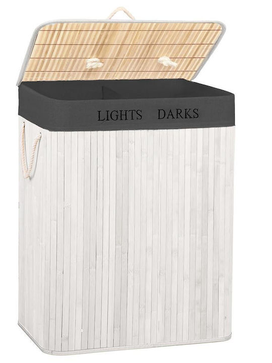 Καλάθι Απλύτων Bamboo Πτυσσόμενο 105lt 63x52x33cm Λευκό