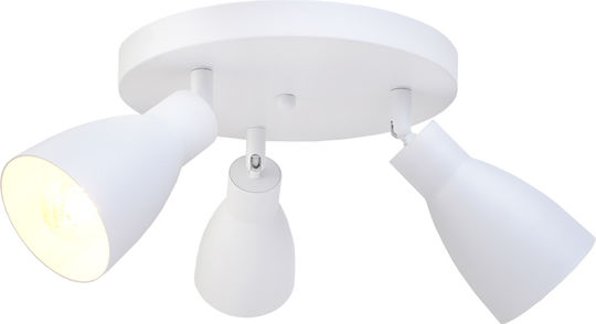 Lightex Spot Triplu Cu Bază De Bec E27 În Culoare Albă Lightex Spot Triplu Cu Bază De Bec E27 În Culoare Albă