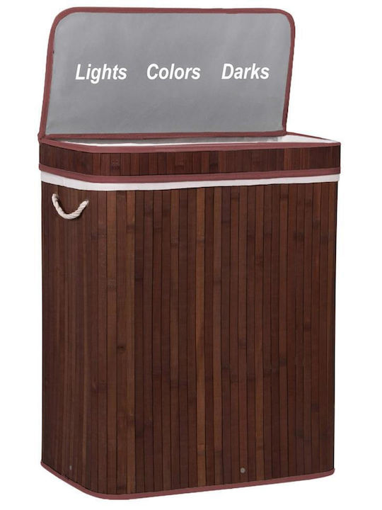 Καλάθι Απλύτων Bamboo 100lt με Καπάκι 51x32x63cm Καφέ