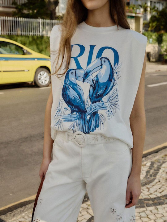 Damentop Baumwollarmes Off-White