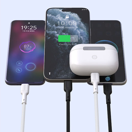 Dudao USB 2.0 Kabel USB-C Männlich - USB-C 65W PD Schwarzes 2m