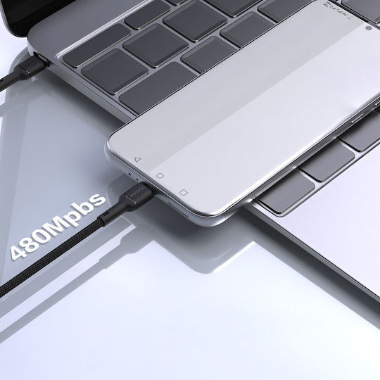 Dudao USB 2.0 Kabel USB-C Männlich - USB-C 65W PD Schwarzes 2m