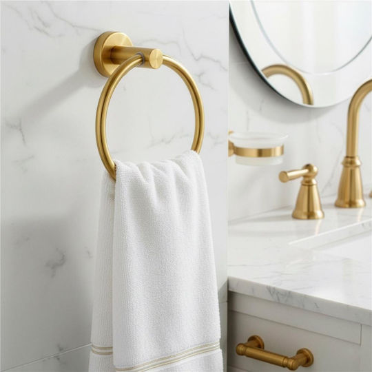 Einzelner Badezimmerhaken mit Schrauben Gold