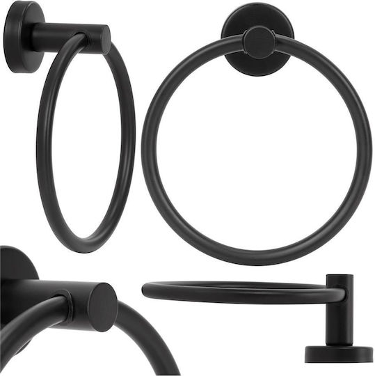 Einzelner Badezimmerhaken mit Schrauben Schwarz
