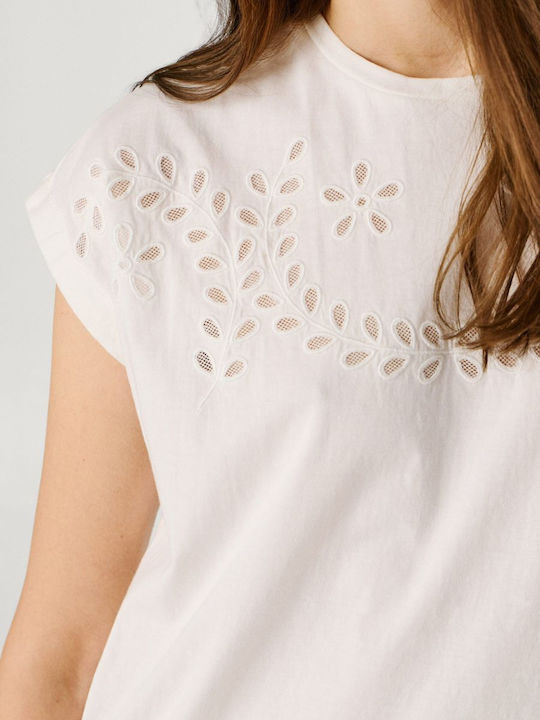 Mina Women's Cotton White Blouse