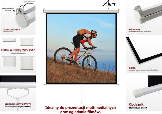 Art Projection Screen Projector Ceiling with Aspect Ratio 4:3 72x110cm / 72"