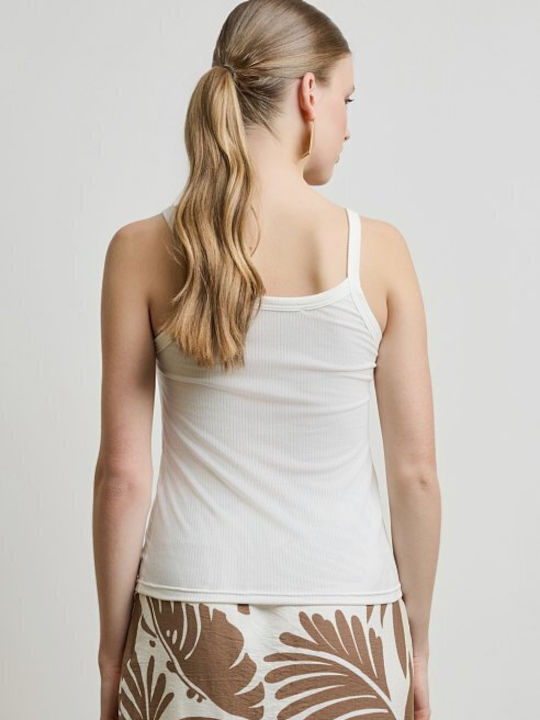 Women's Blouse with Spaghetti Straps White