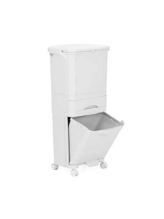 Coș De Gunoi Din Plastic Cu Pedală Alb 42lt