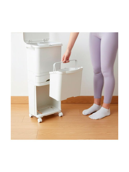 Coș De Gunoi Din Plastic Cu Pedală Alb 42lt