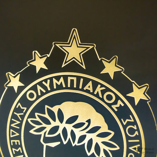 World of Wood Decorative Lamp Olympiakos Osfp With Stars LED 22x18cm