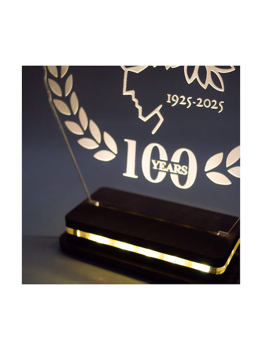 World of Wood Decorative Table Lamp Olympiacos 100 Years LED 22x18cm