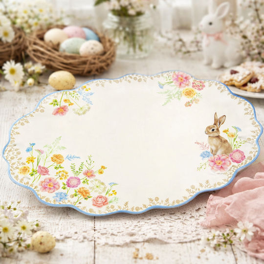 Easy Life Platou Din Porțelan De Paște Très Jolie 32x21cm Multicolor