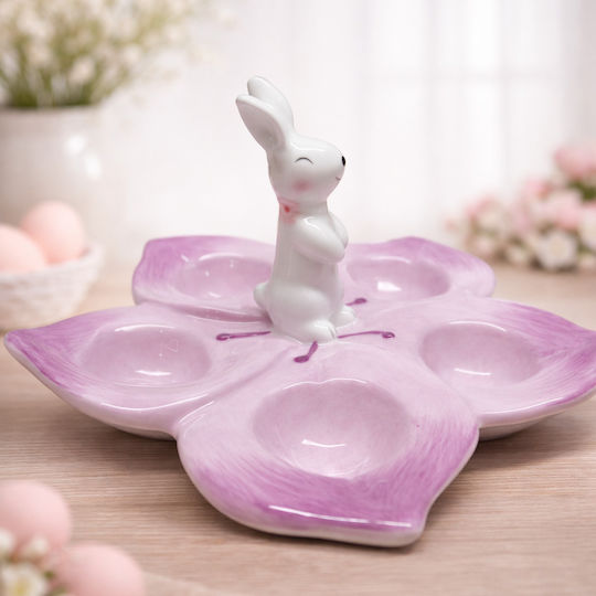 Πασχαλινή Αυγοθήκη Κεραμική Flower Pink 17cm