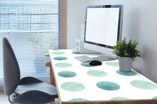 Desk Pad Vinyl Design Durability Green Dots 120x60 Cm