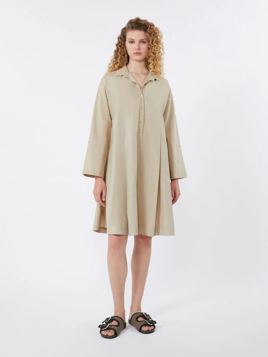 Summer Mini Shirt Dress Sand
