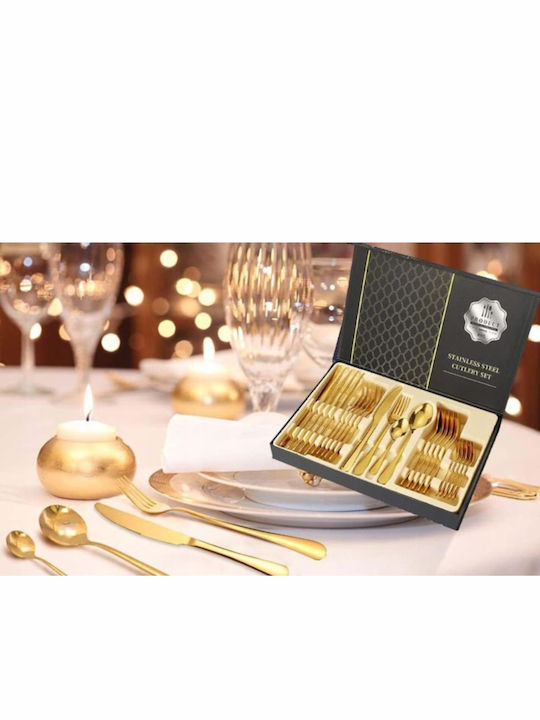 Verlo Besteckset Edelstahl Gold 24 Stück