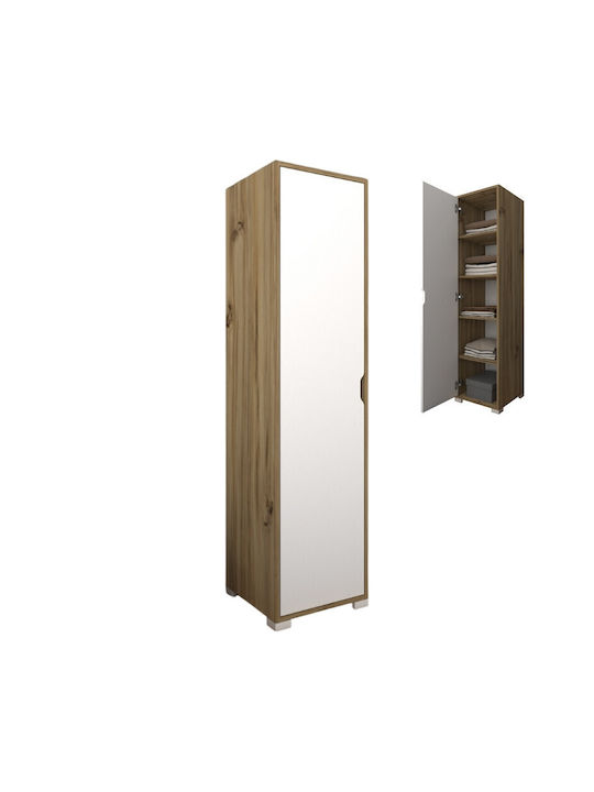 Единична врата Гардероб Clive Light Walnut - White 40x45x183см