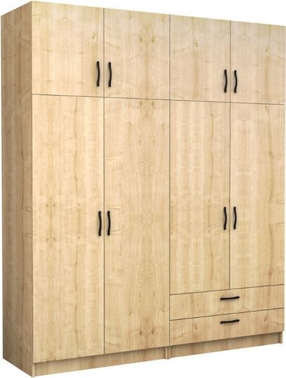 Four Door with Loft Victoria 200x60x240cm Natural Beech
