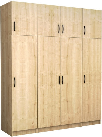 Four Door with Loft Victoria 200x60x240cm Natural Beech