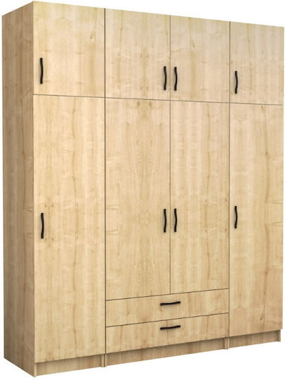 Four Door with Loft Victoria 200x60x240cm Natural Beech