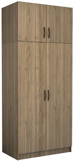 Victoria Δίφυλλη Ντουλάπα με Πατάρι 100x60x240cm Καρυδί